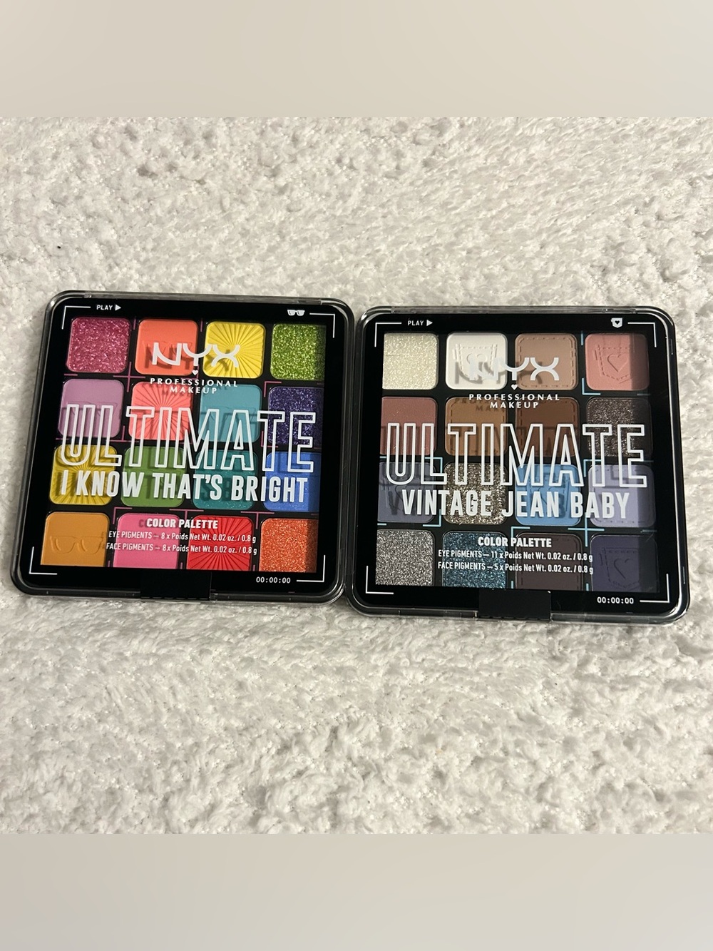 NYX Ultimate Eyeshadow Palette - Bright & Vintage Jean Baby Colors